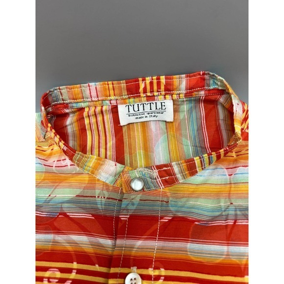 Tuttle Distinctive Sportswear Mens Large Multi Color Button Floral Summer Shirt - Picture 2 of 8